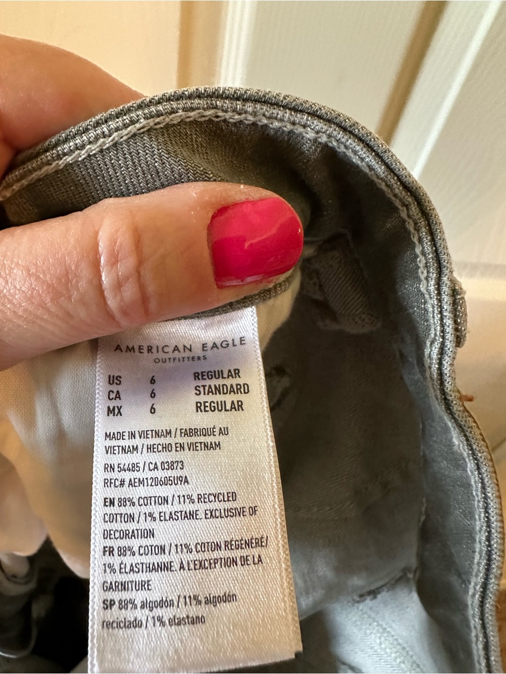 American Eagle Grayish Green Stovepipe Stretch Jeans - Picture 4 of 4